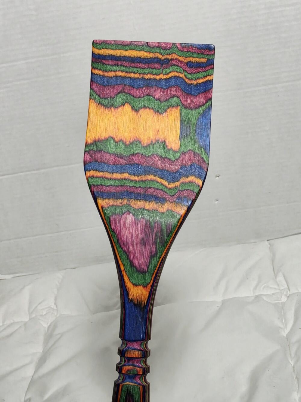 Rainbow Pakkawood Colorful Cooking Spatula Spoon Utensil 12 Inch Boho Retro Deco